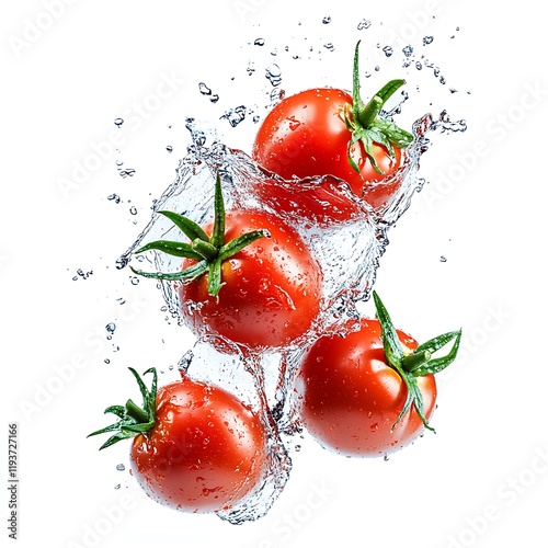 floating tomatoes with splash
