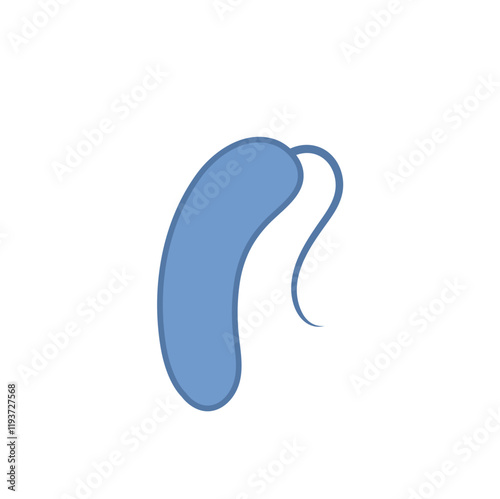 Vibrio cholera. Cholera infection. Microbiology. Vector illustration.