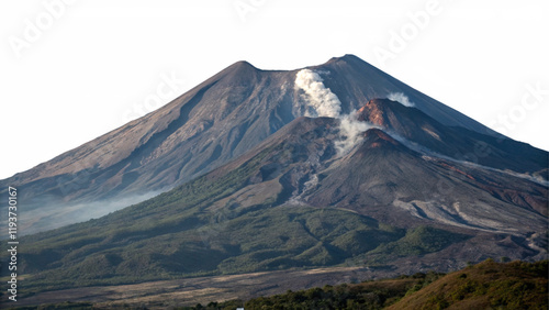 Volcano isolated on transparent background.