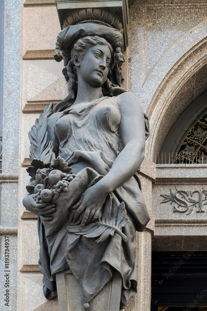 Fototapeta premium Vienna, Austria. Beautiful Art Nouveau building column