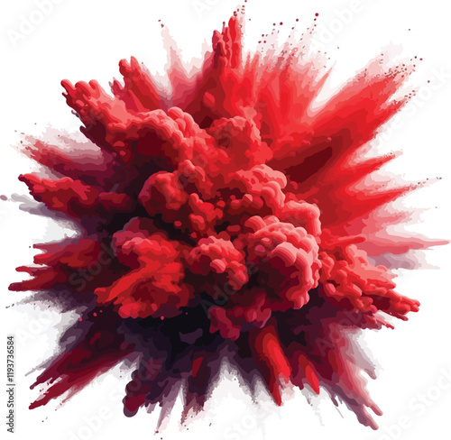 red color explosion isolated vector illustration