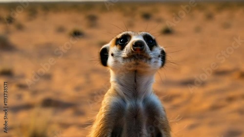 Wallpaper Mural A meerkat standing upright, scanning the horizon for danger. Torontodigital.ca