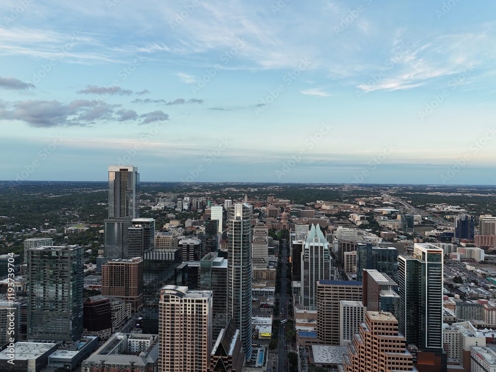 Fototapeta premium downtown austin texas at sunset