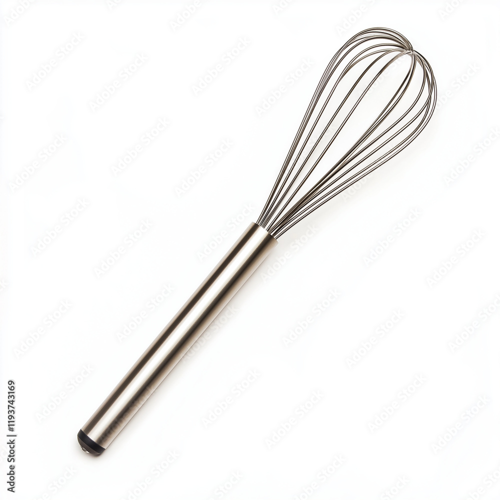 A professional-grade balloon whisk crafted from high-quality stainless steel, designed for efficient mixing and culinary precision