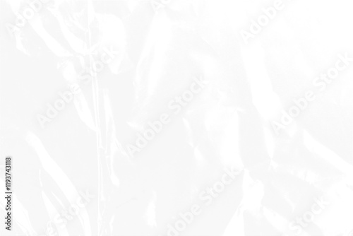 Plastic wrap transparent texture overlay effect. Polyethylene packaging of vinyl wrap or cd cover. Shrink crumpled plastic bag sleeve, package mockup illustration