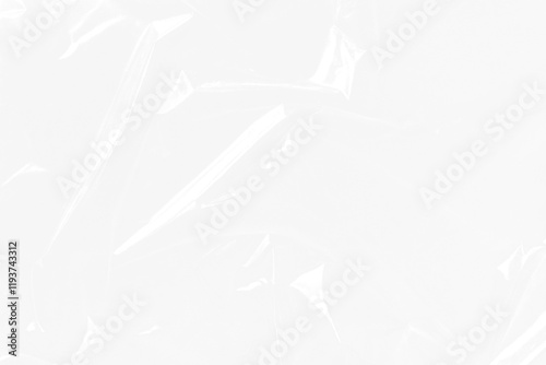 Plastic wrap transparent texture overlay effect. Polyethylene packaging of vinyl wrap or cd cover. Shrink crumpled plastic bag sleeve, package mockup illustration
