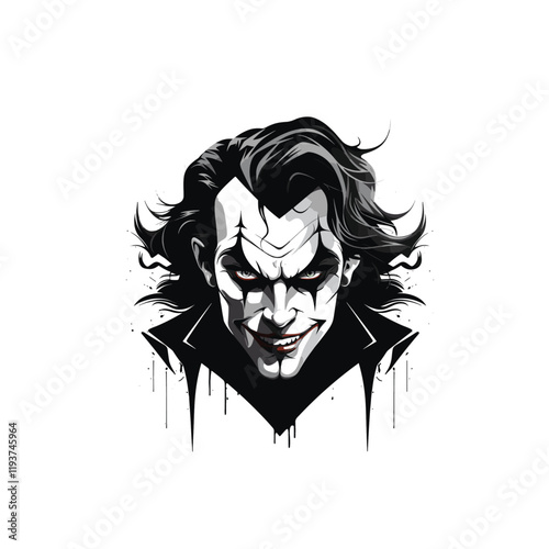 Joker mascot logo flat vector design