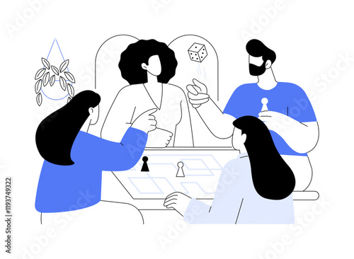 Play board games isolated cartoon vector illustrations.