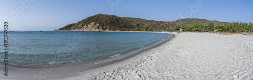 The beautiful white beach of Cala Pira in Castadias with its transparent and turquoise water