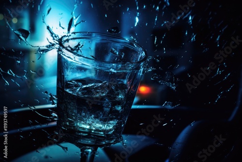 Abstract Night Ride of a Drunk Driver | View from Inside Car | Alcohol-Induced Accident