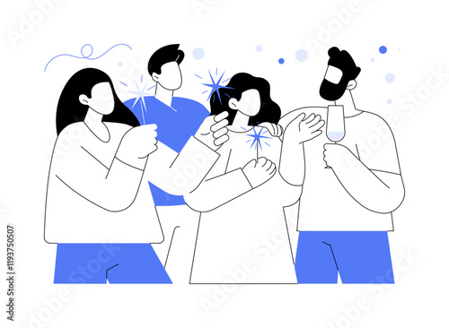 Celebrate together isolated cartoon vector illustrations.