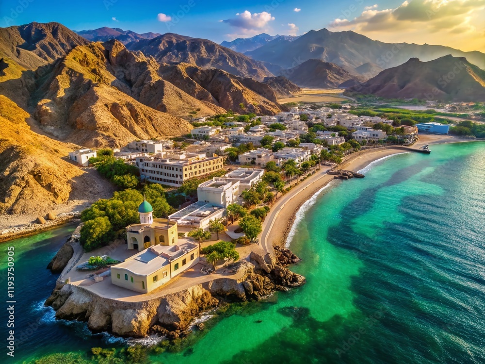 Obraz premium Stunning Aerial View of Jazan's Coastal Landscape, Saudi Arabia