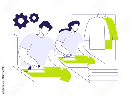 Hand irons abstract concept vector illustration.
