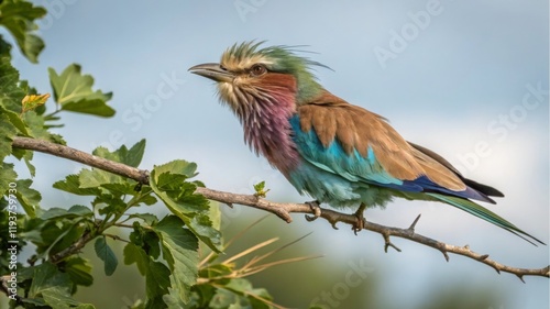 Vibrant bird observation african savanna wildlife photography natural habitat close-up colorful feathers