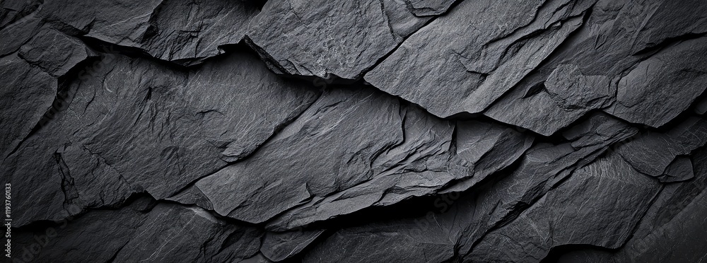 Close-up texture of dark slate stone, showcasing its unique layers and patterns Close-up texture of dark slate stone, showcasing its unique layers and patterns