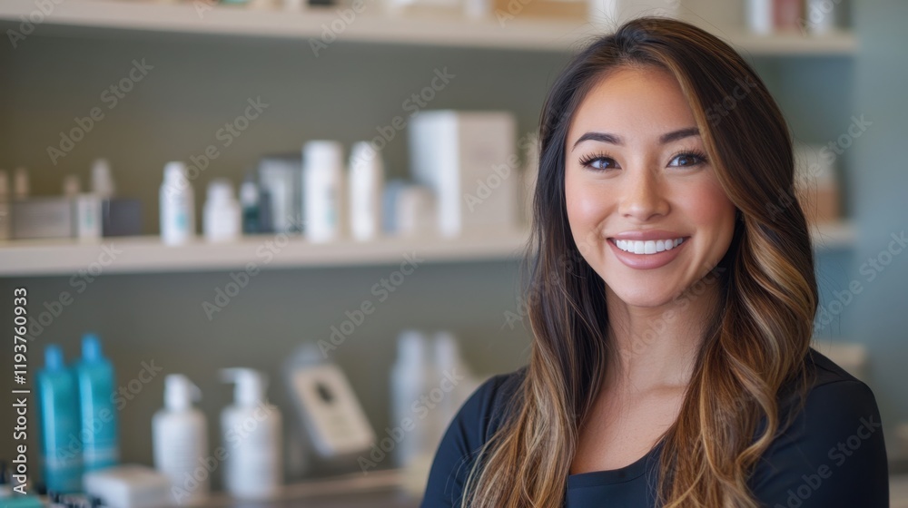 Smiling Esthetician in a Beauty Clinic Setting Smiling Esthetician in a Beauty Clinic Setting