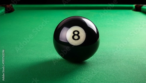Obraz na płótnie billiard ball no. 8 on a green table w salonie