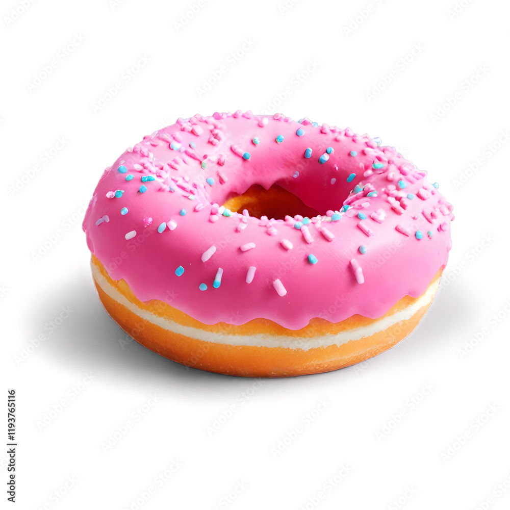 Donut with Colorful Sprinkles isolated on background Donut with Colorful Sprinkles isolated on background