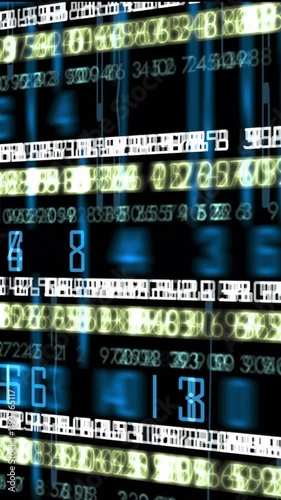 Numerical Data Stream Animation Loop