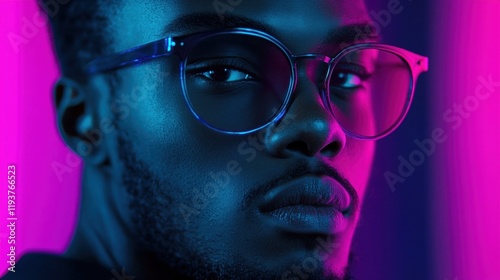 A man with glasses is looking at the camera
