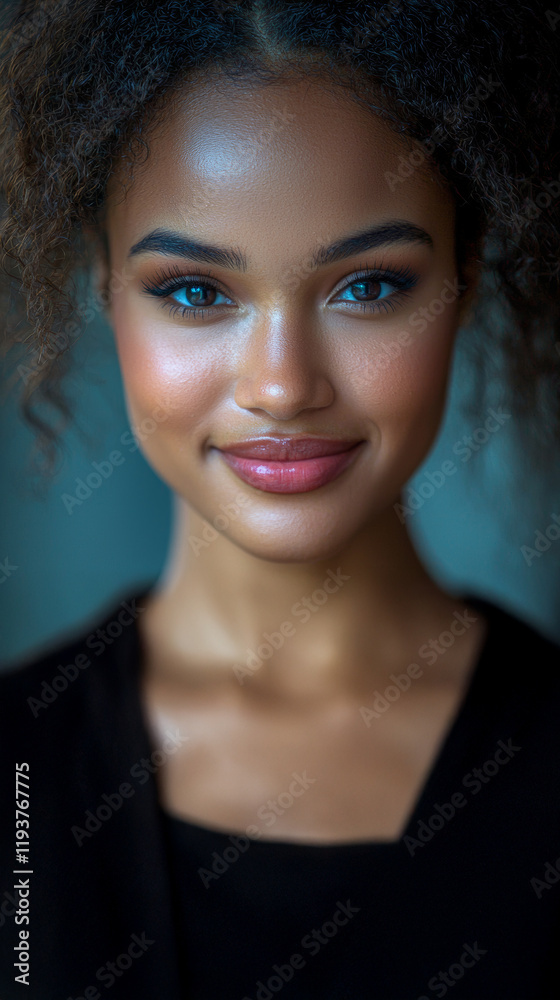 Fototapeta premium Woman Smiling Holding Hands with Another Person in a Close Up View