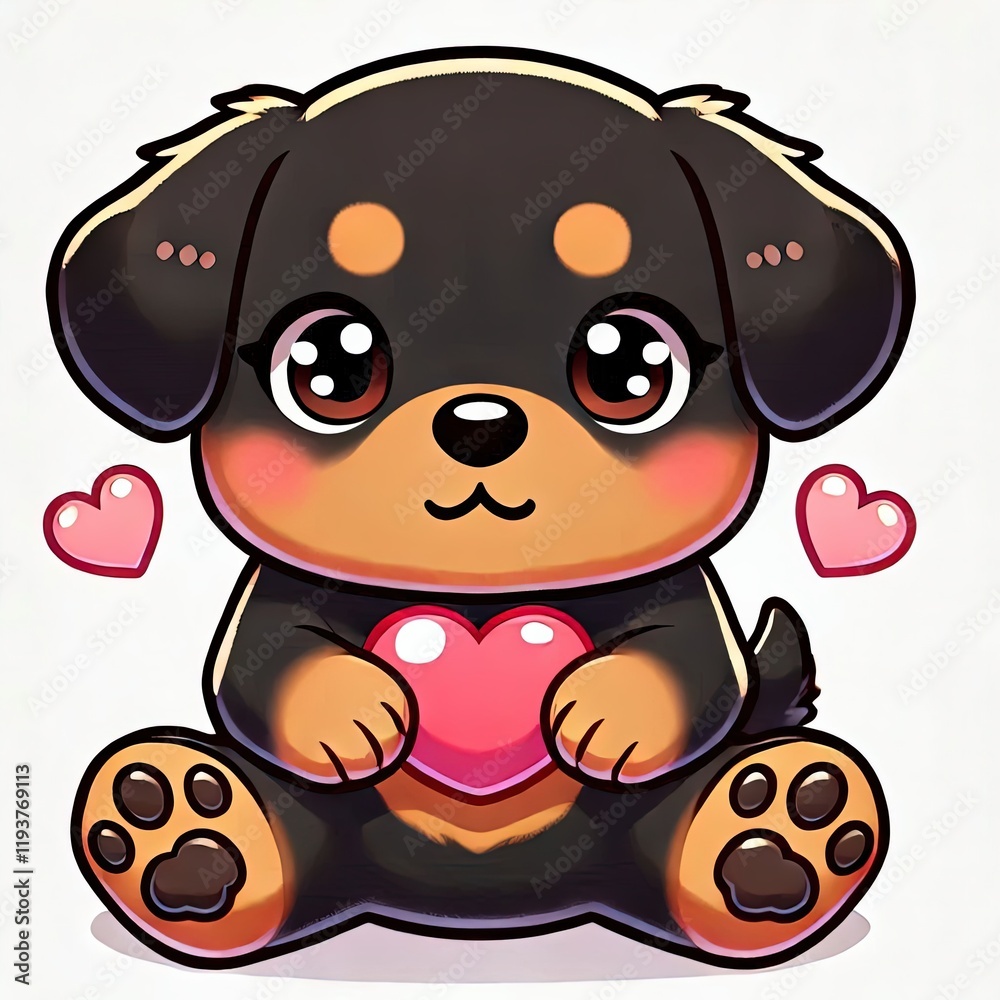 a baby rottweiler kawaii style love valetine 0011 a baby rottweiler kawaii style love valetine 0011