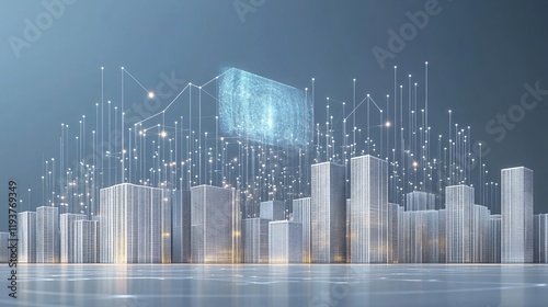 Futuristic Smart City Digital Network Skyline