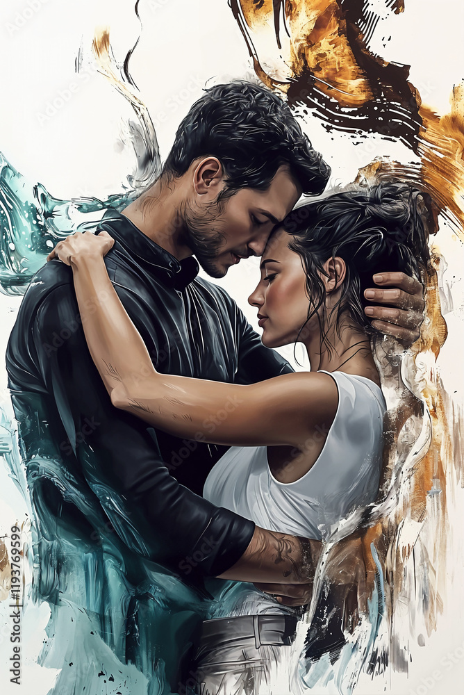 Obraz premium Embrace of Vulnerability. Generative AI
