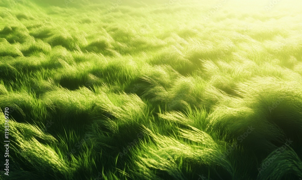 A field of fresh spring green grass swaying gently in the wind , natural scenery, outdoors, rolling hills, fresh spring green grass A field of fresh spring green grass swaying gently in the wind , natural scenery, outdoors, rolling hills, fresh spring green grass
