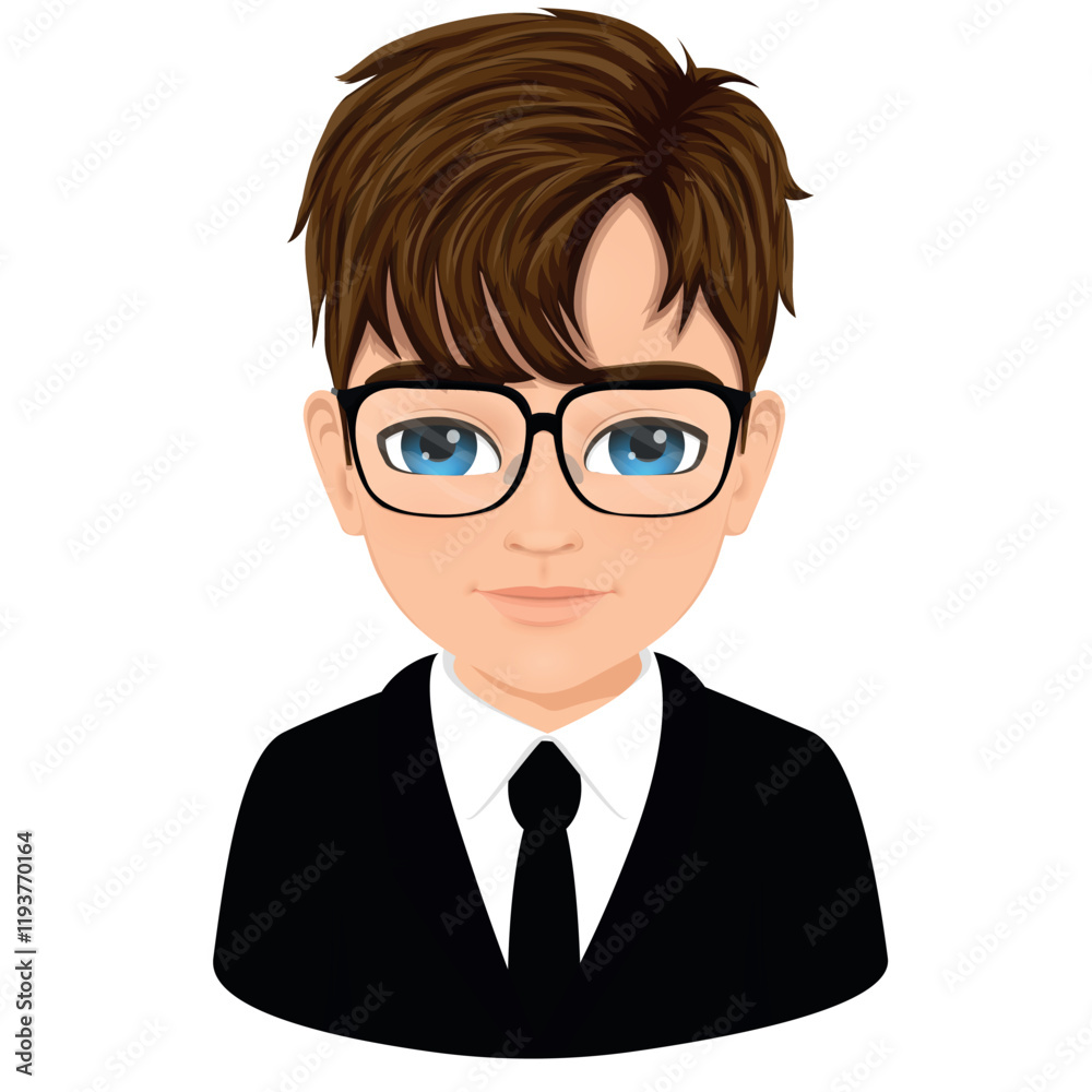 Portrait or head of little boy with brown hair Portrait or head of little boy with brown hair