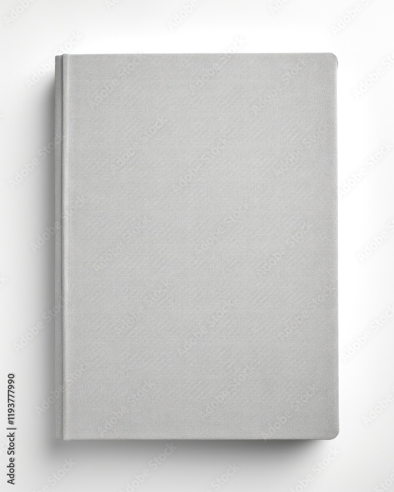 Fabric Cover Blank Hardcover Book Template for Design Projects- Light Gray Color Top View Isolated on White Background Fabric Cover Blank Hardcover Book Template for Design Projects- Light Gray Color Top View Isolated on White Background