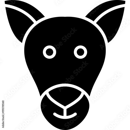 Kangaroo Face icon single vector illustration