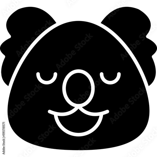 Koala Bear Face icon single vector illustration