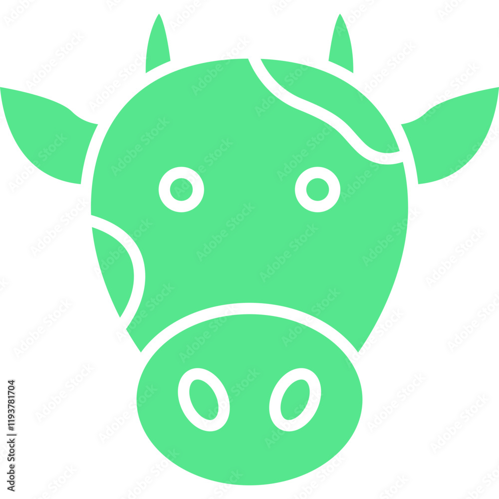 Cow Face icon single vector illustration Cow Face icon single vector illustration