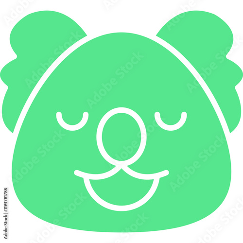 Koala Bear Face icon single vector illustration