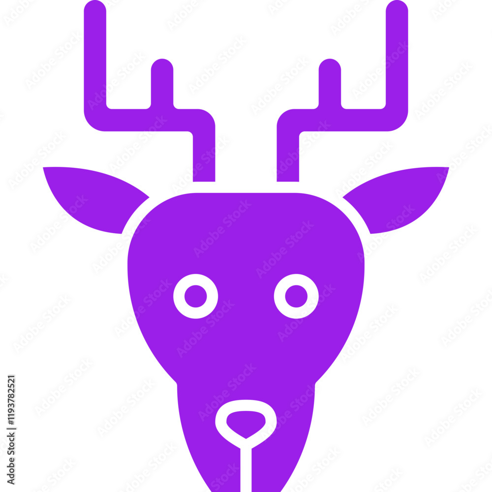 Deer Face icon single vector illustration Deer Face icon single vector illustration