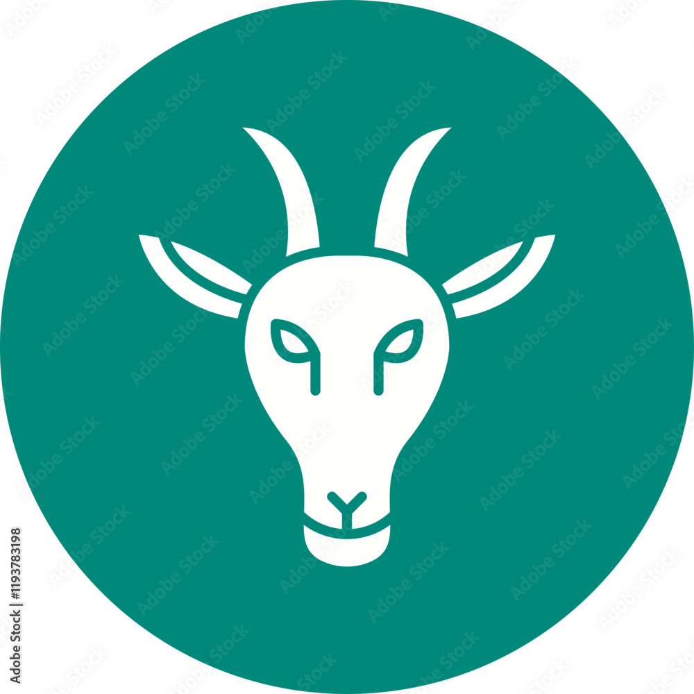 Moutain Goat Face icon single vector illustration Moutain Goat Face icon single vector illustration