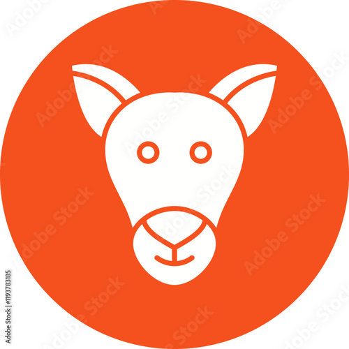 Kangaroo Face icon single vector illustration