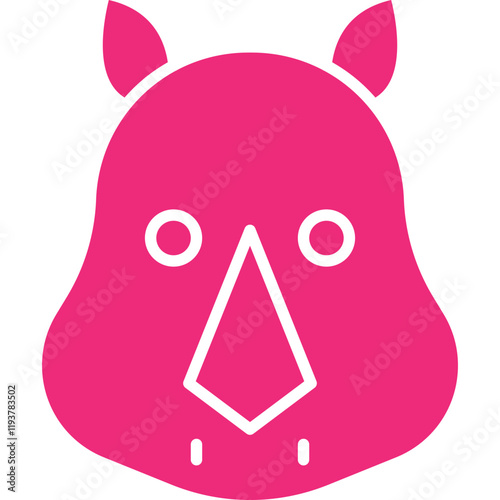 Rhino Face icon single vector illustration