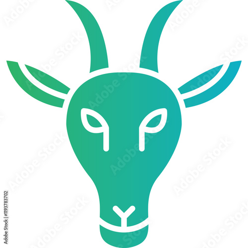 Moutain Goat Face icon single vector illustration