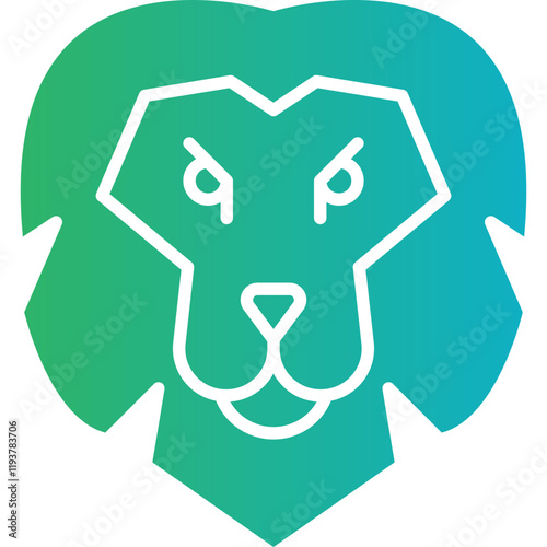 Lion Face icon single vector illustration photo