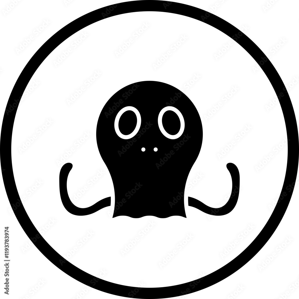 Octopus Face icon single vector illustration Octopus Face icon single vector illustration