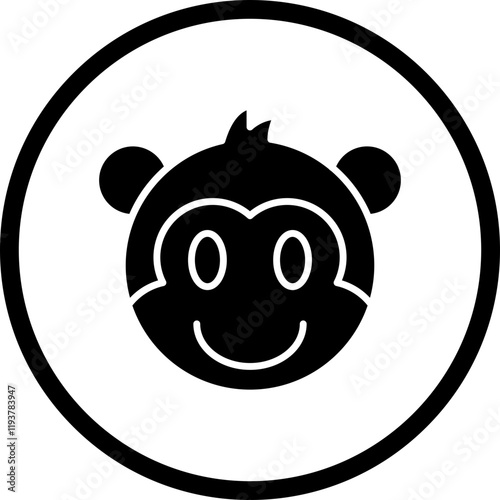 Monkey face icon single vector illustration