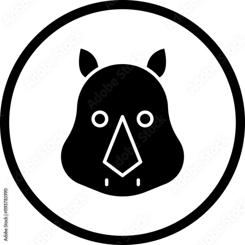 Rhino Face icon single vector illustration