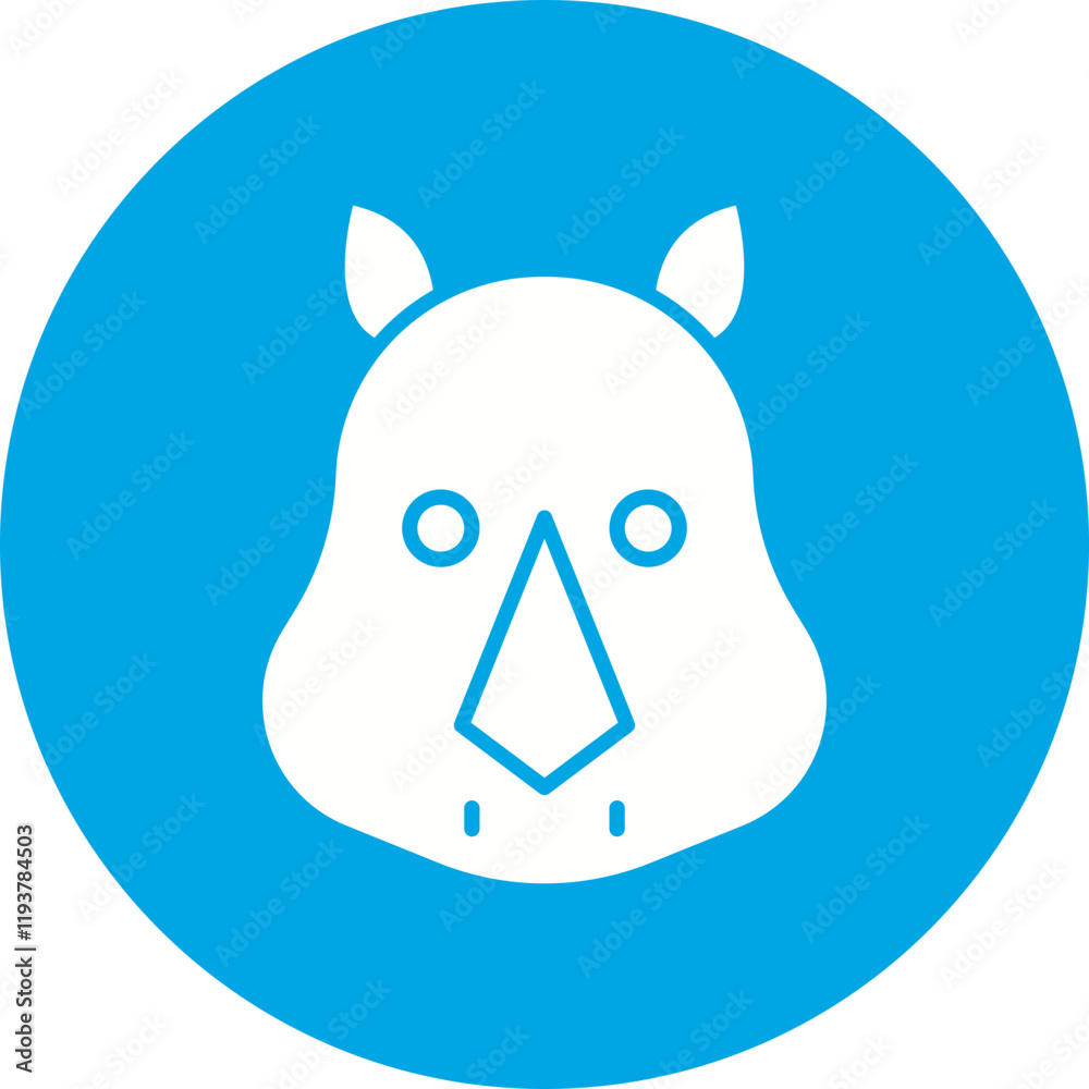 Rhino Face icon single vector illustration Rhino Face icon single vector illustration
