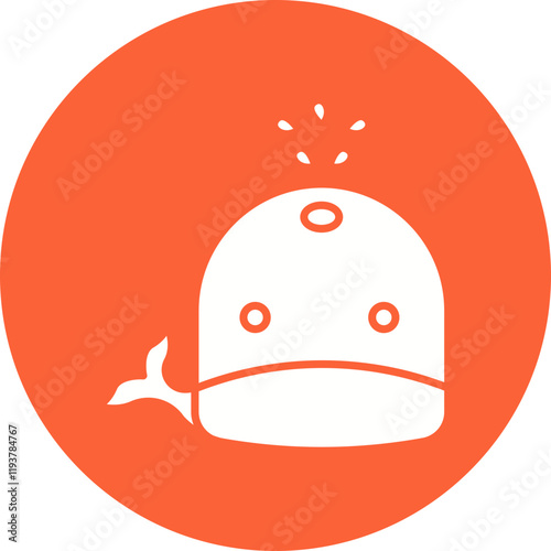 Whale Face icon single vector illustration