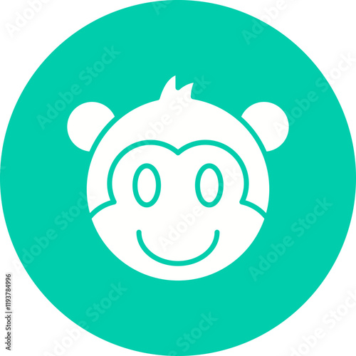 Monkey face icon single vector illustration