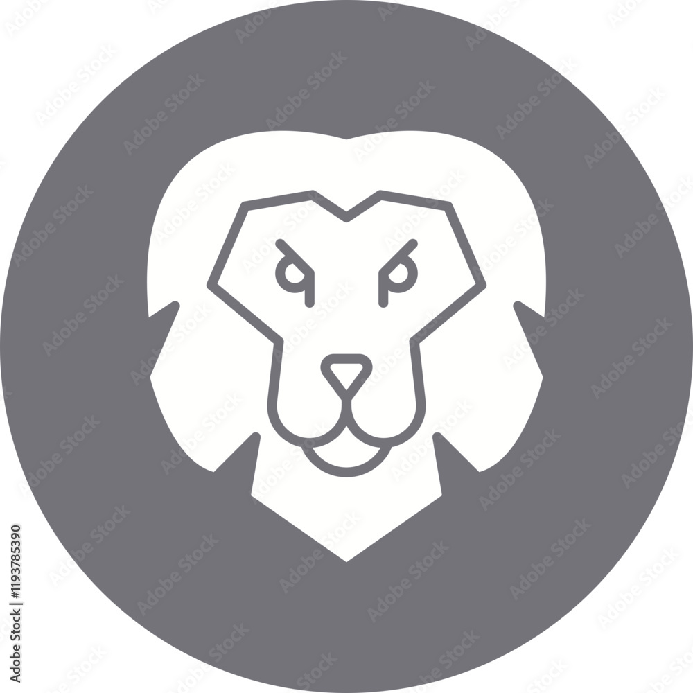 Lion Face icon single vector illustration Lion Face icon single vector illustration