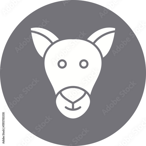 Kangaroo Face icon single vector illustration