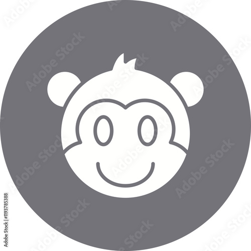 Monkey face icon single vector illustration